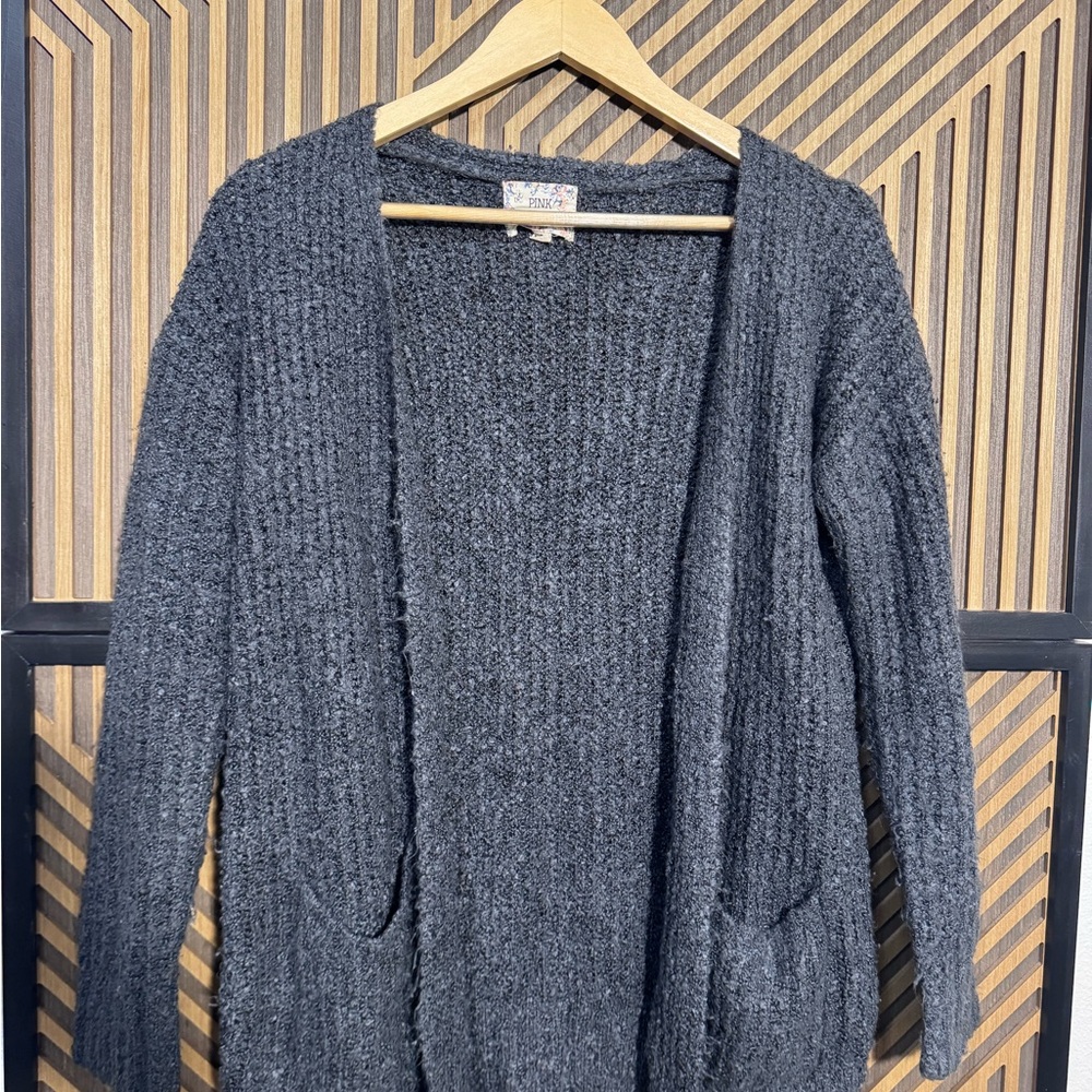 Pink Republic Charcoal Open-Front Women's Cardigan